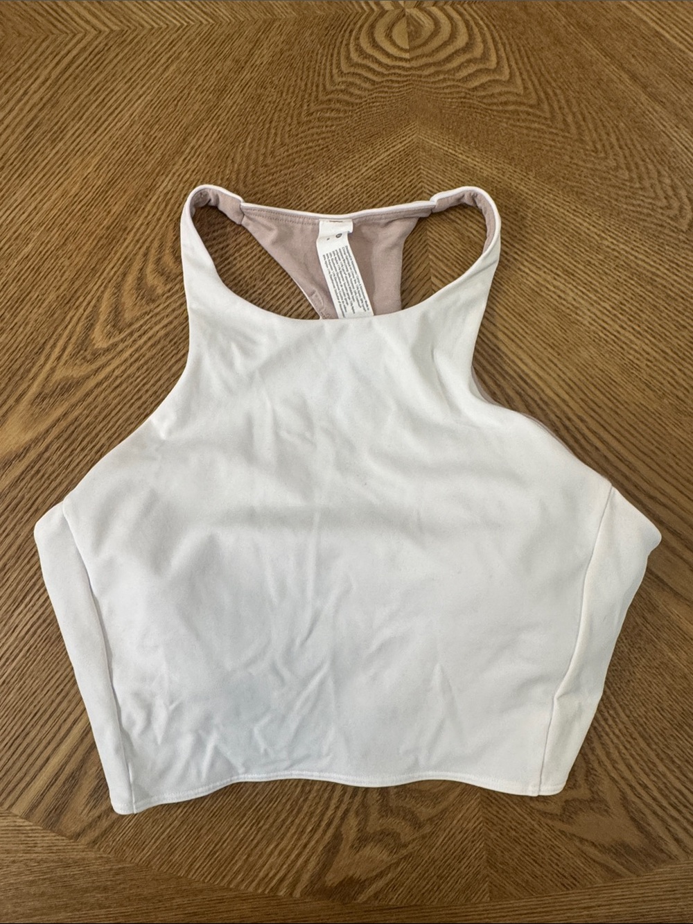 Lululemon White Racerback Crop Tank Top